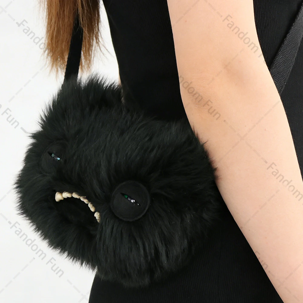 Fuggler Original bolso de hombro de felpa de ojos anchos Weirdo Screech diente feo monstruo cabeza grande bandolera peluda mochila regalo de cumpleaños