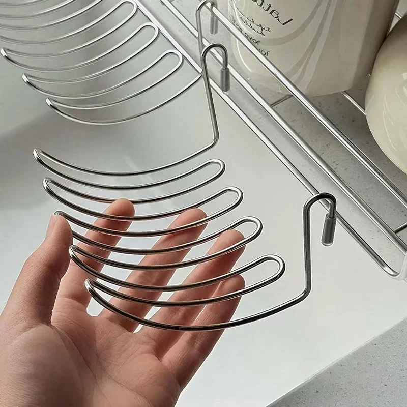 Stainless Steel Drain Basket Small Hanging Rack Expansion Drainage Storage Basket Household Multifunctional Storage Basket New