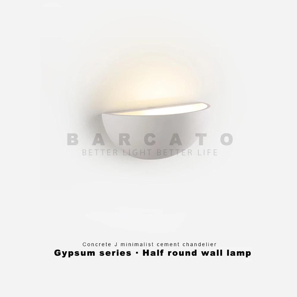 Modern E27 Gypsum LED Wall Lamp Nordic Wall Sconces Indoor Bedside Bedroom Living Room Decor Illumination Home Kitchen Lighting