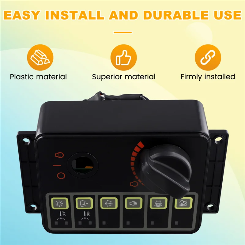 

ABTD-Headlight Wiper Switch Throttle Touch Switch 21N8-20505 21N820505 For Hyundai Excavator R290LC-7A R320LC-7A R360LC-7A