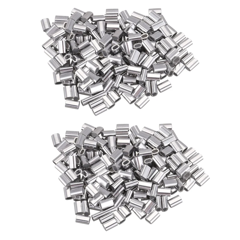 Big Deal M1.5 Wire Rope Aluminum Ferrule Cable Ties Crimp Wire Rope Chuck Aluminum Jacket 400 Pieces