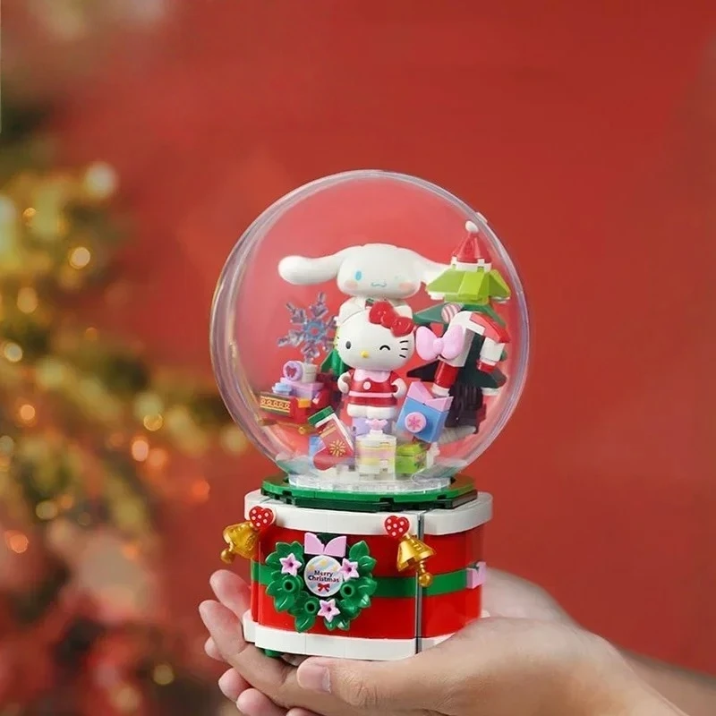

Конструктор Keeppley Sanrio: Музыкальная шкатулка «Пожелание на Рождество», модель Kawaii, детская игрушка для сборки, фигурки HelloKitty и Cinnamoroll