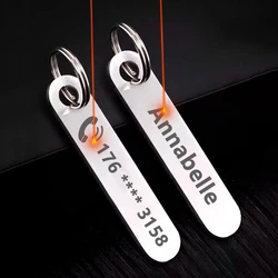 Stainless Steel Stainless Steel  Anti-lost Keychain Personalized Customized Keyring for Car Name Men Women Gift Key Chain