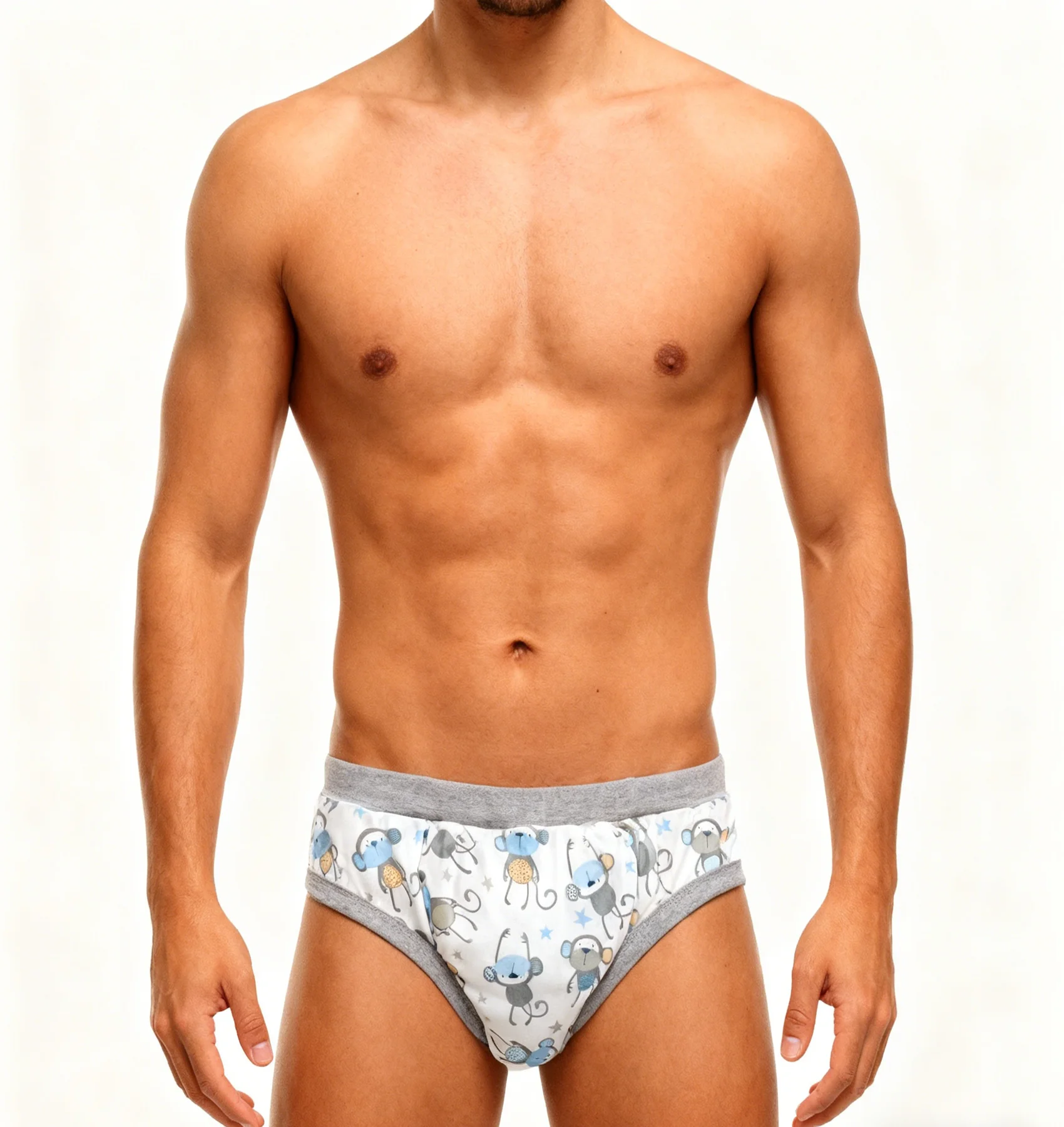 Adult Printed monkey training pants/Adult baby brief with padding inside/ABDL training pants/adult training pant
