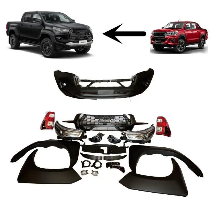 JOLY Upgraded Front Bumper Body Kit 4x4 Style Pickup for 2015-2020 Hilux Revo GR Sport 2021 Model Update