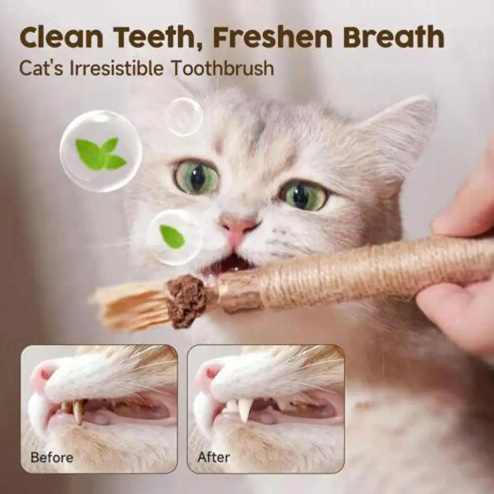 

1pcs Natural Cat Mint Sticks Cat Catnip Chews Toys Molar Pet Kittens Teeth Pet Sticks Products Cleaning Toys Bite-resistant J2I4