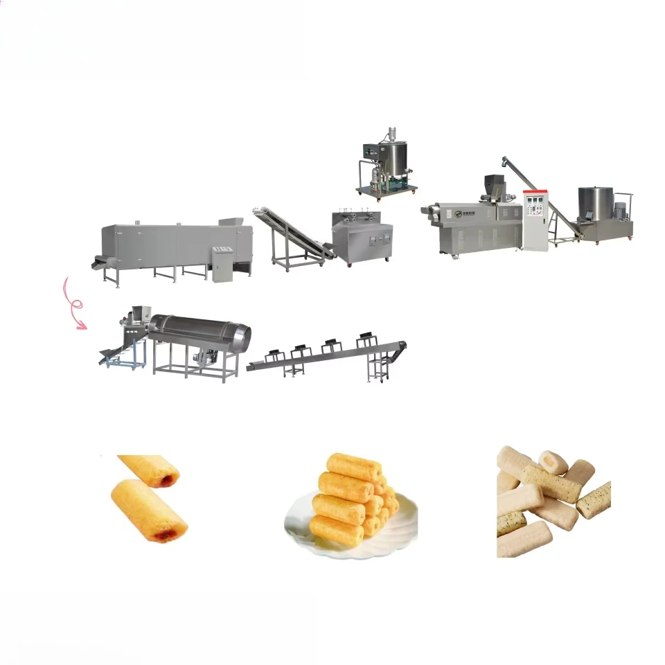 Core Filling Snack Chocolate Cream Core Filling Center Filled Chocolate Pillow Puff Snack Food Extruder Machine Production Line