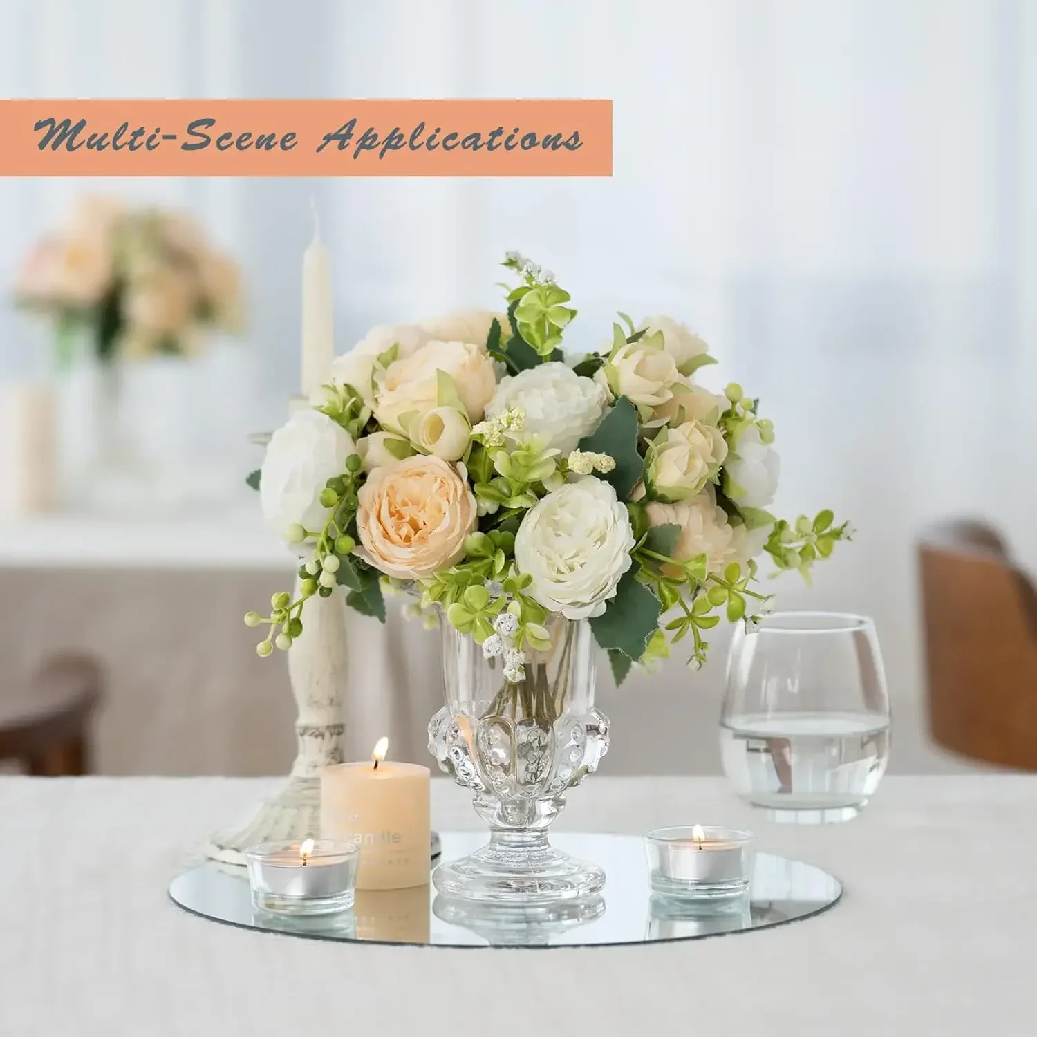 12-30PCS Acrylic Round Mirrors for Tables Centerpieces 9.8