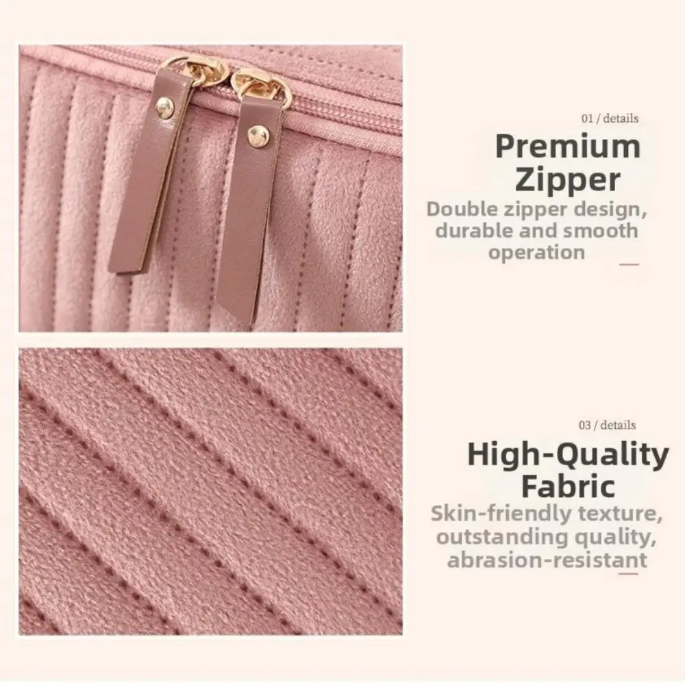 Portable Stands up Cosmetic Bag Waterproof Short Toiletry Storage Bag Large Capacity Multi-pocket Organizer Pouch Travel Use