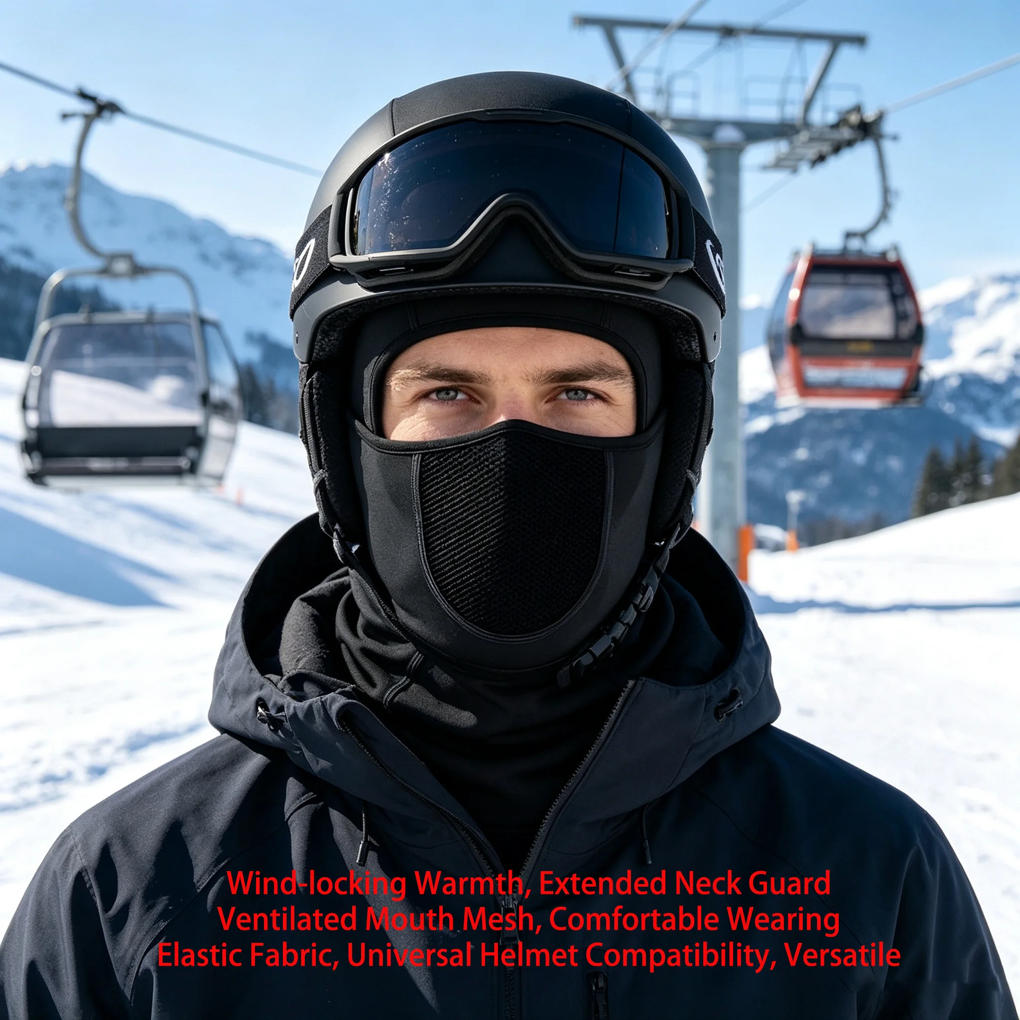 hermal Cycling Balaclava Windproof Breathable Full Face Mask Anti-Fog Helmet Liner Neck Gaiter for Bike Motorcycle Autumn Riding