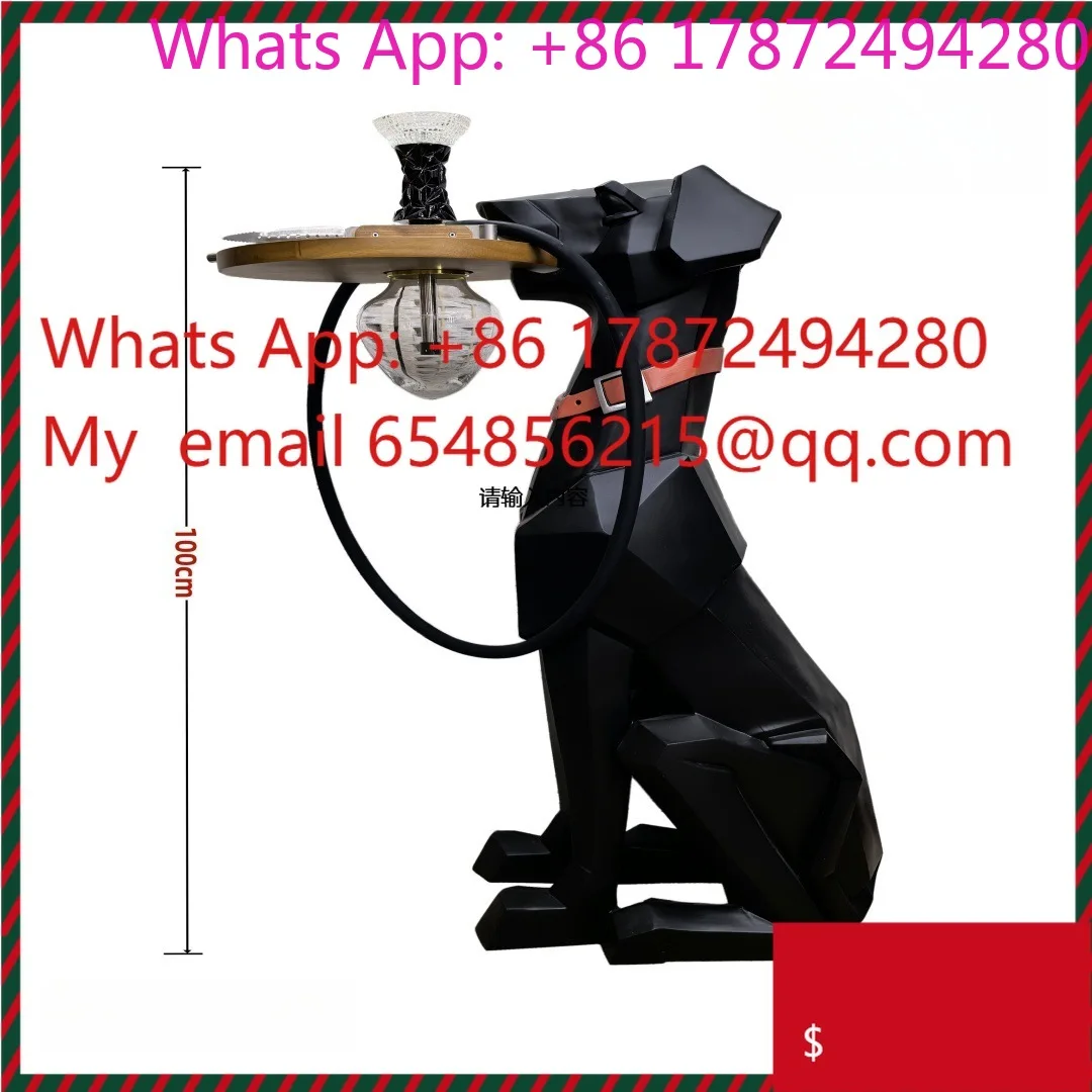 Large Floor-standing  Hookah  Dubin Dog Figurine Shisha   Resin Shisha Hookah