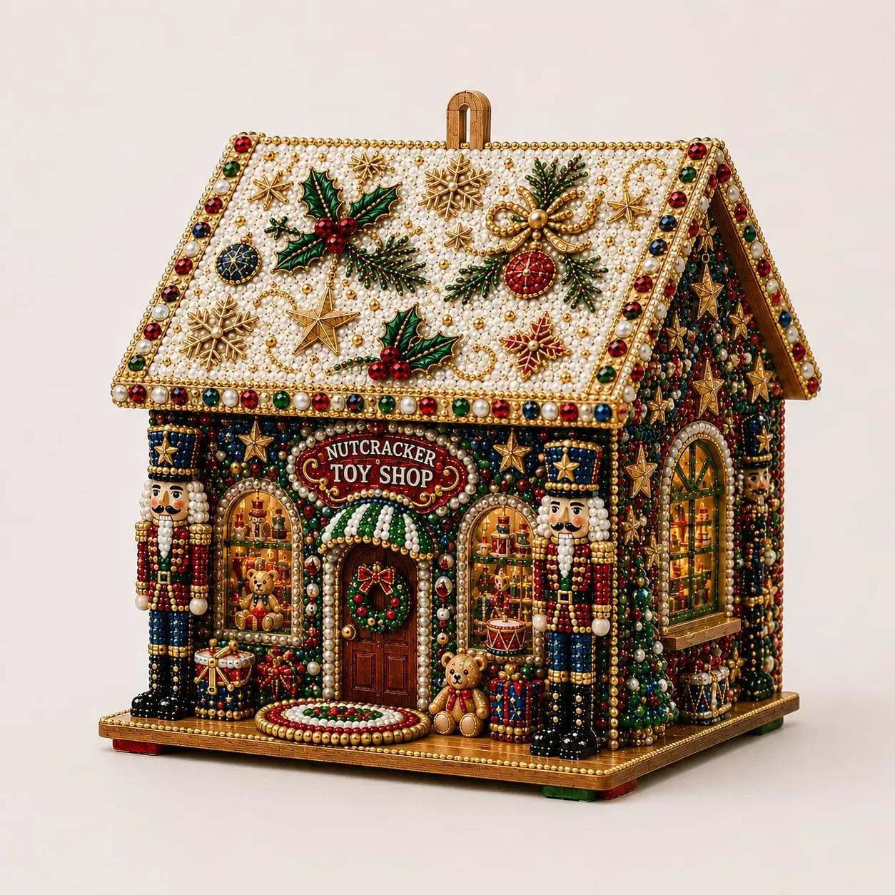 DIY 3D Assemblable Wooden Christmas Cottage Diamond Painting Kit Hanging Ornament Full Drill Tools For Xmas Tree Window Indoor - view 6