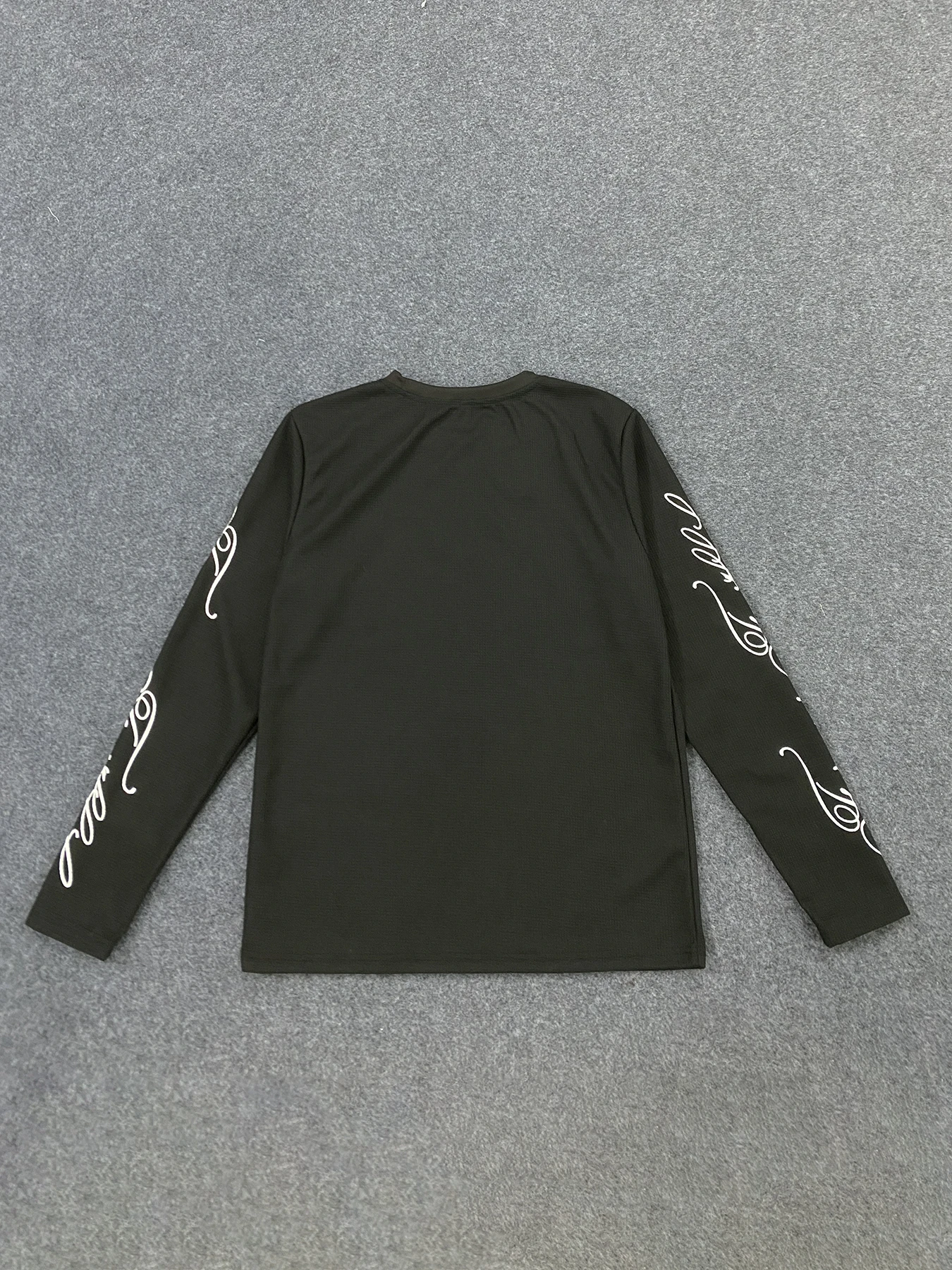 Street Retro Trend Loose Double Sleeved English Printed Round Neck Casual Long Sleeved T-Shirt image 5