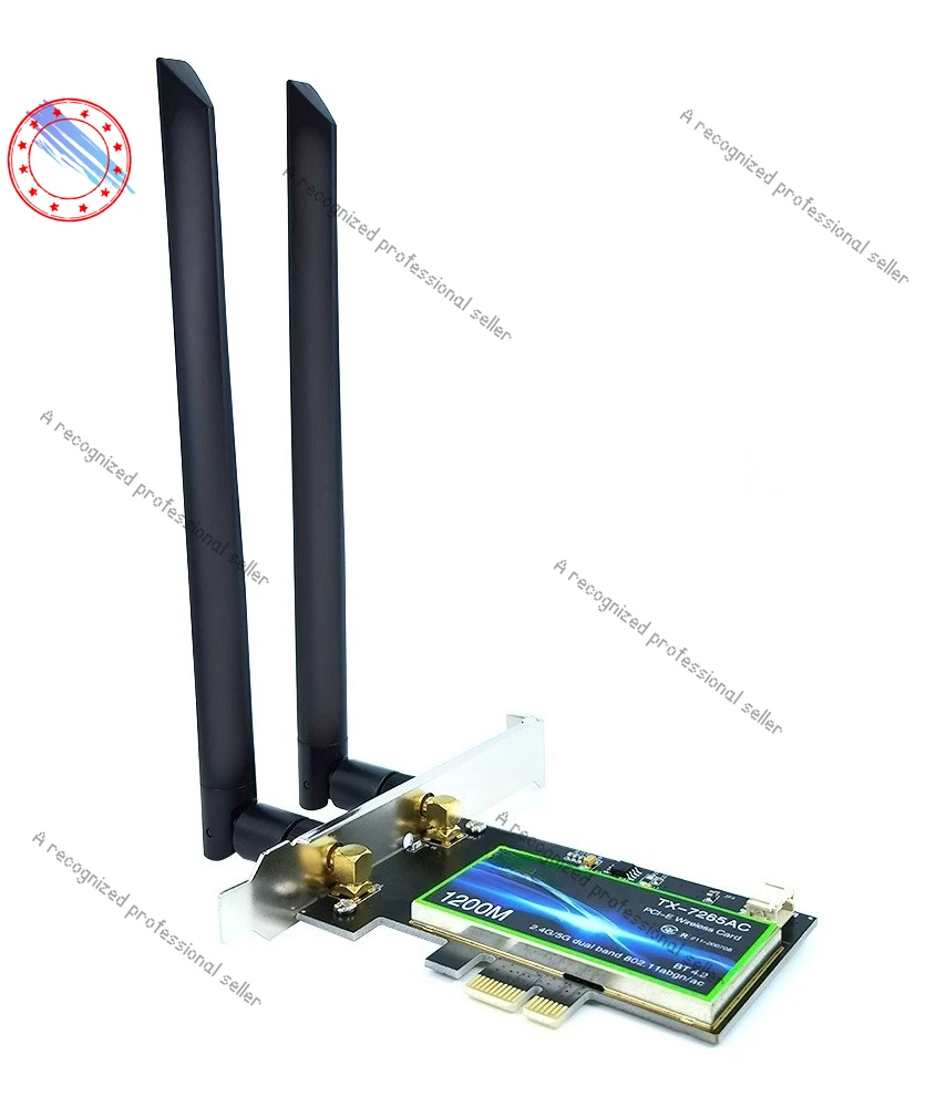 

5G dual band PCIE Gigabit 1200M desktop wireless network interface card WIFI Bluetooth 4.2 Japan wireless certification 7265AC