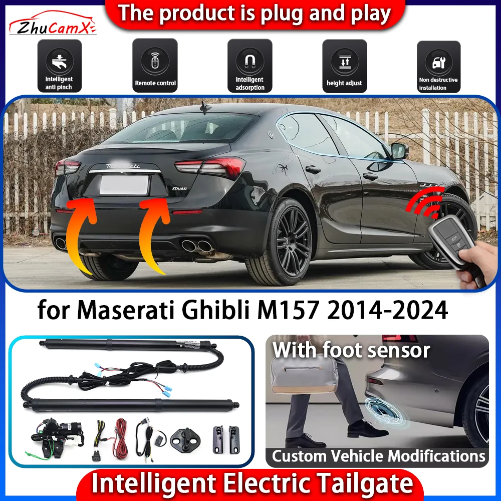 ZhuCamX Smart Powered Tailgate System for Maserati Ghibli M157 2014-2024 Automatic Intelligent Electric Trunk Lift Control Kit