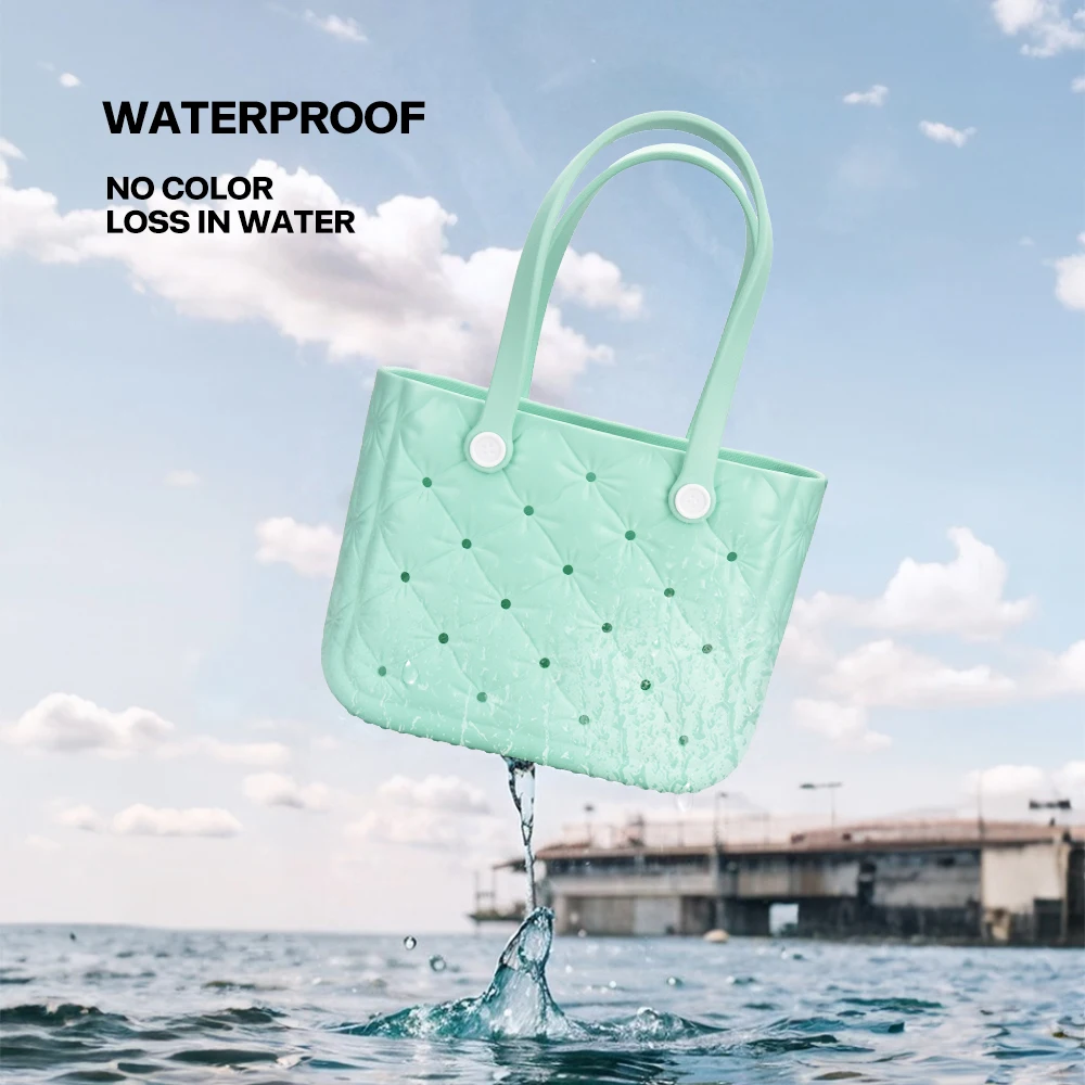 New EVA Waterproof Handbag Beach Leisure Dopamine Candy Solid Color Printed High Quality Bag