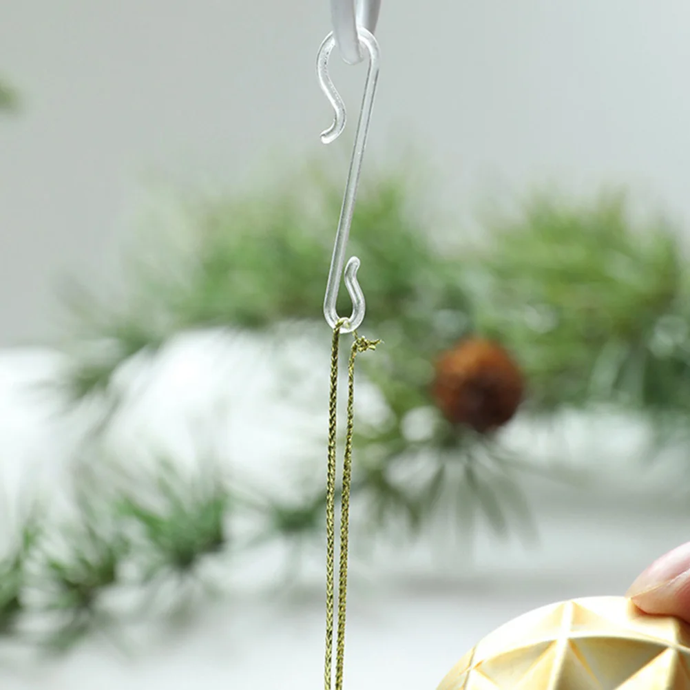 

100 Pcs Ball Hooks Ball Hanging Hooks Plastic Hangers for Xmas Tree naments Decorative Holiday Supplies