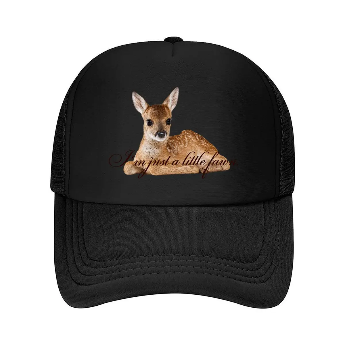 Im Just A Little Fawn Cute Baby Deer Animal Quote Design Mesh Baseball Cap Hip Hop Dad Hat For Womens Unisex Female