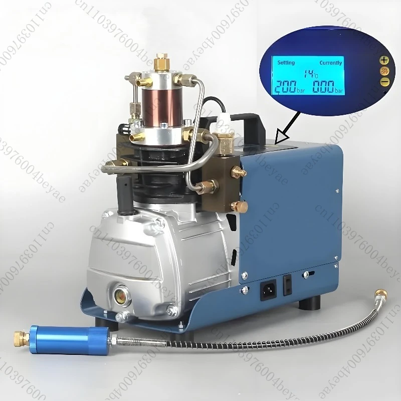 High-Pressure Electric Air Compressor 300Bar Single Cylinder Micro Inflation Pump Multistage Motor