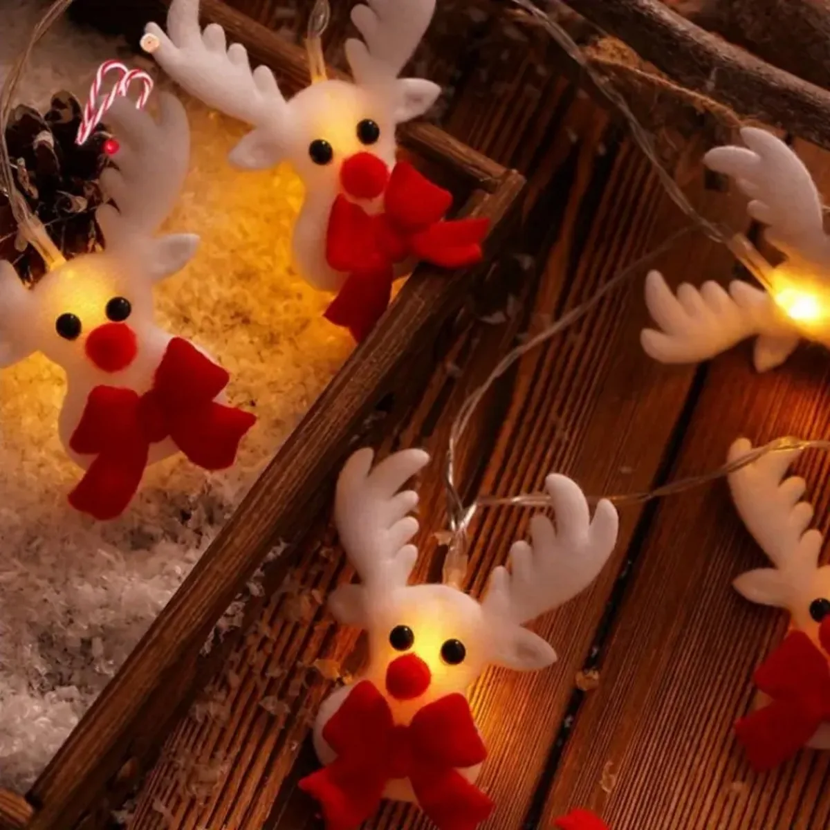 1pc Christmas String Lights 10/20LED Elk Christmas Decorative Lights For Home Garden Bedroom Indoor And Outdoor Decoration