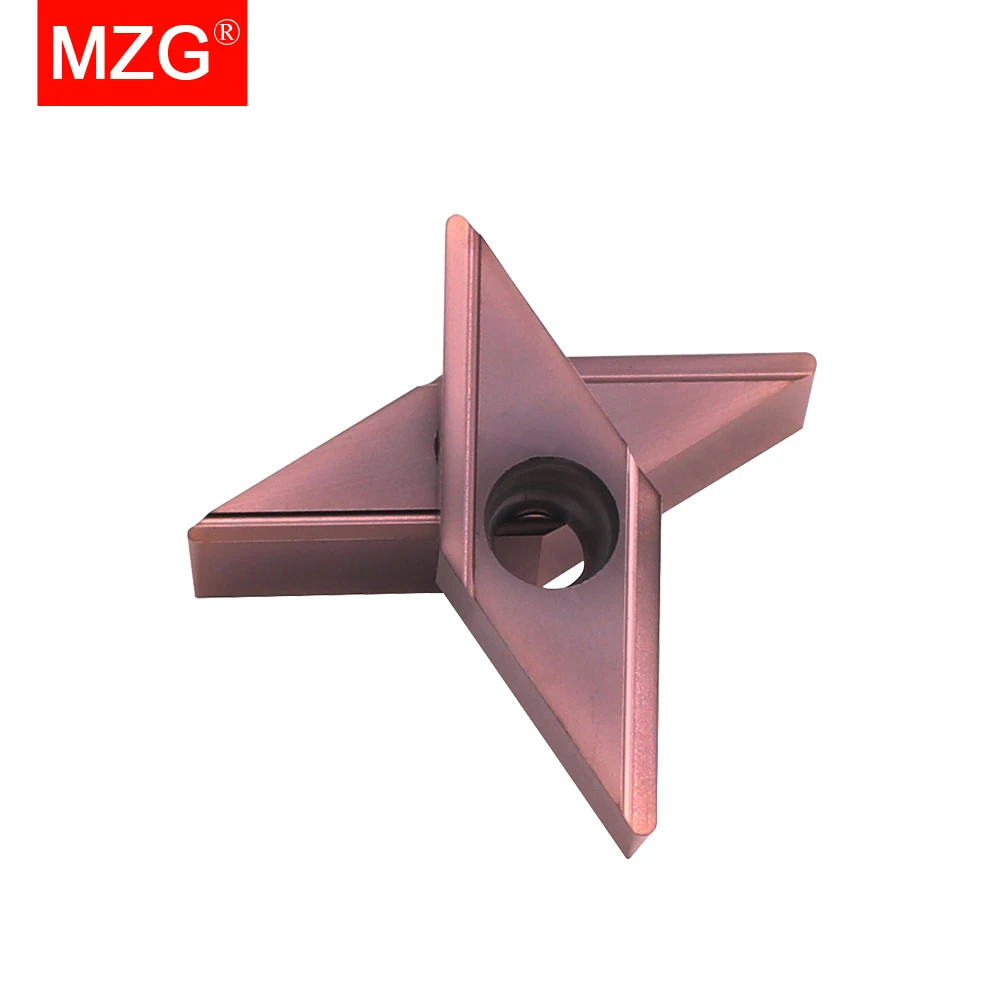 MZG 10pcs VBGT 1103 R/L-H CNC Automatic Lathe Heart Machine High Hardness Titanium Alloy Precision Turning Inserts