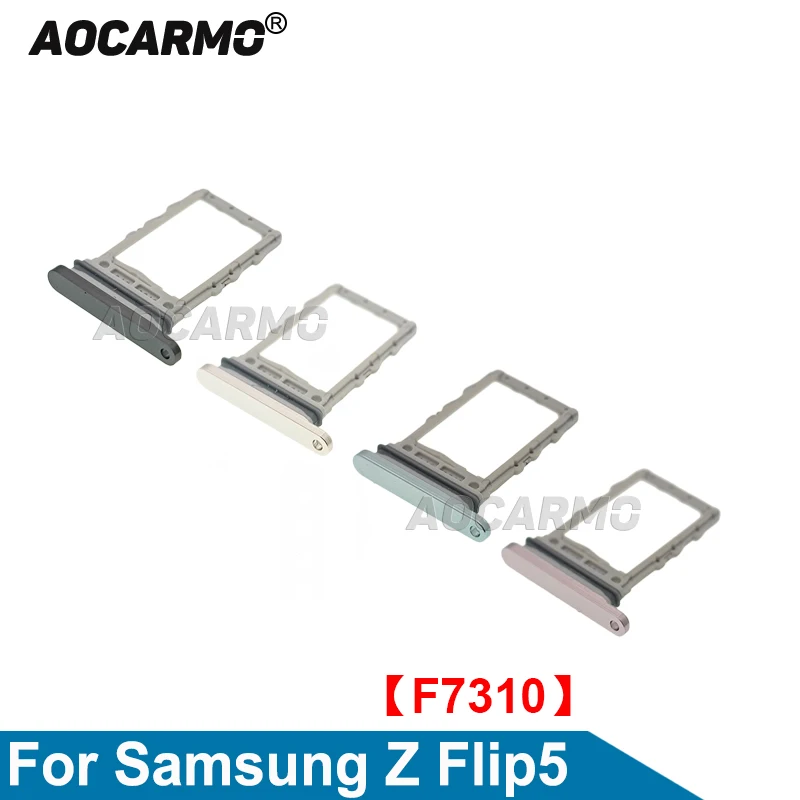 Aocarmo SIM Card For Samsung Galaxy Z Flip5 F7310 Sim Tray Holder Slot Replacement Parts