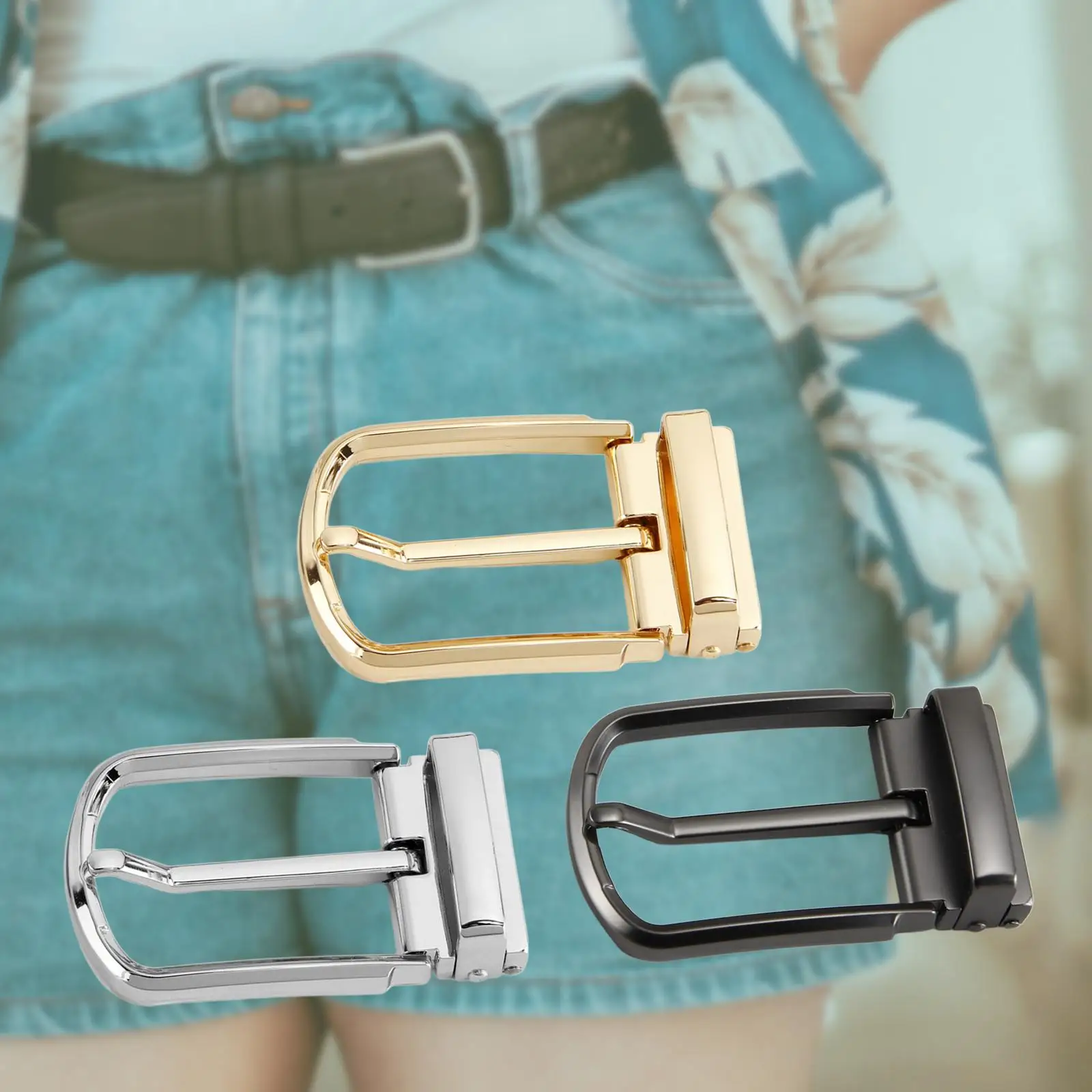 Reversible Belt Buckle Fashion Adjustable Rectangle Business Belt Accessories for Party Dress Belt Birthday Jeans Belt Trousers