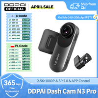 DDPAI Dash Camera Mola N3 Pro Car Cam Front and Rear Car Recorder 2.5K Car DVR Dash Camera Recorder GPS  24H Parking Monitor