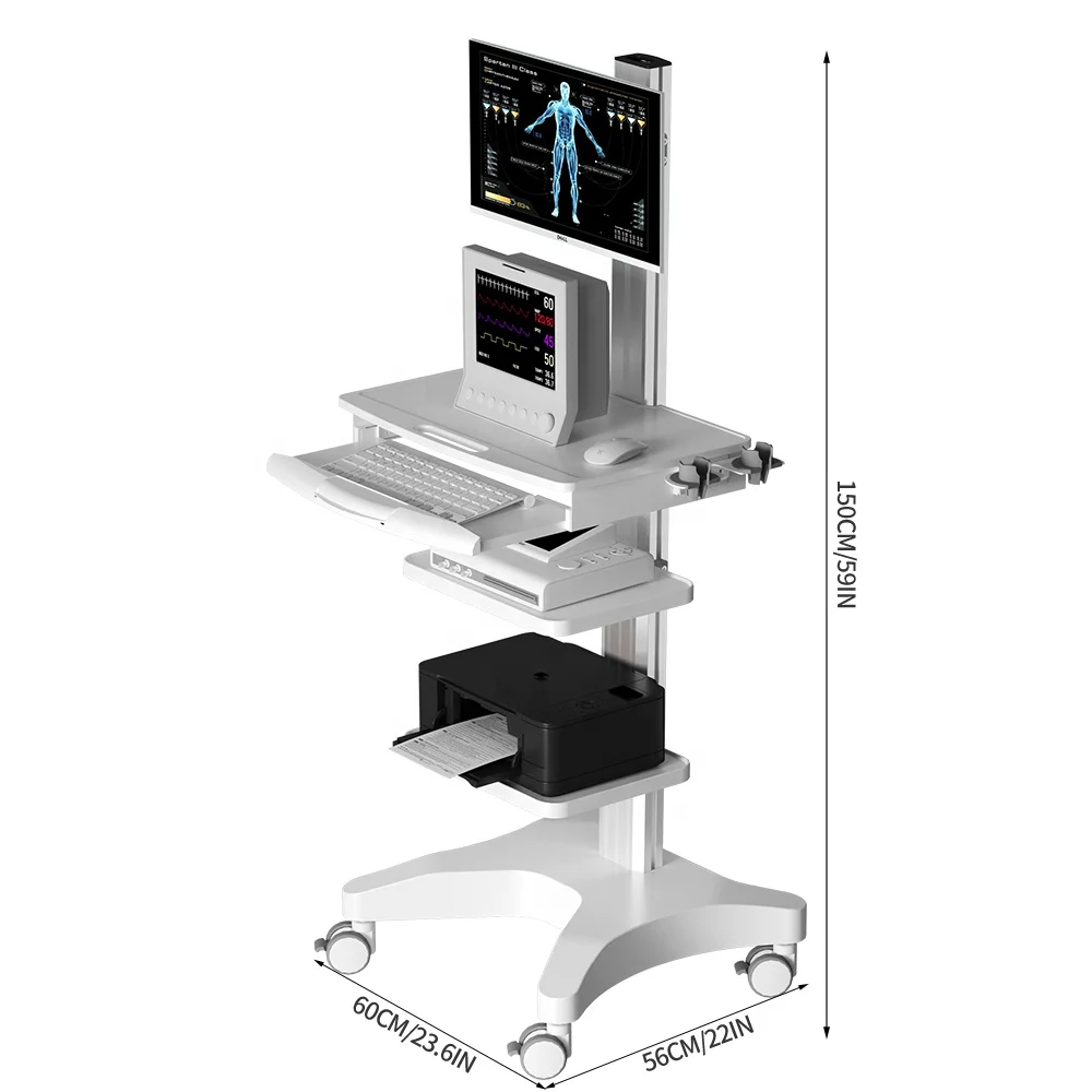 Multifunction ABS Plastic Modern Style Hospital Clinic Trolley Cart Endoscope Trolley Medical Mobile Workstation