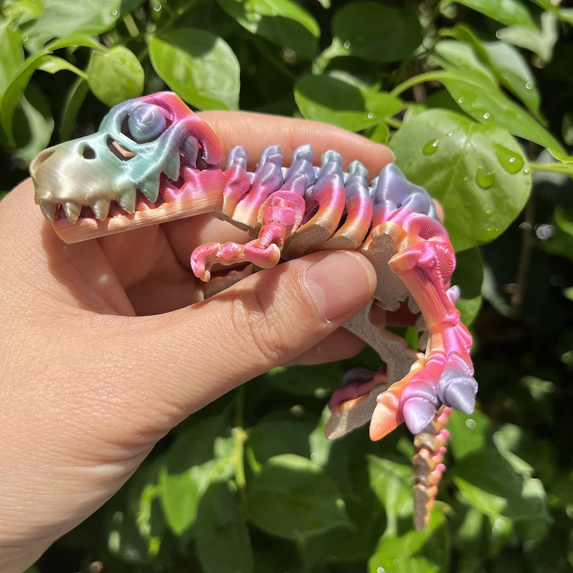 Flexi T-Rex Skeleton, 3D Printed Fidget, Articulated Dinosaur, Collectable Dino Figure, Sensory Toy Gift
