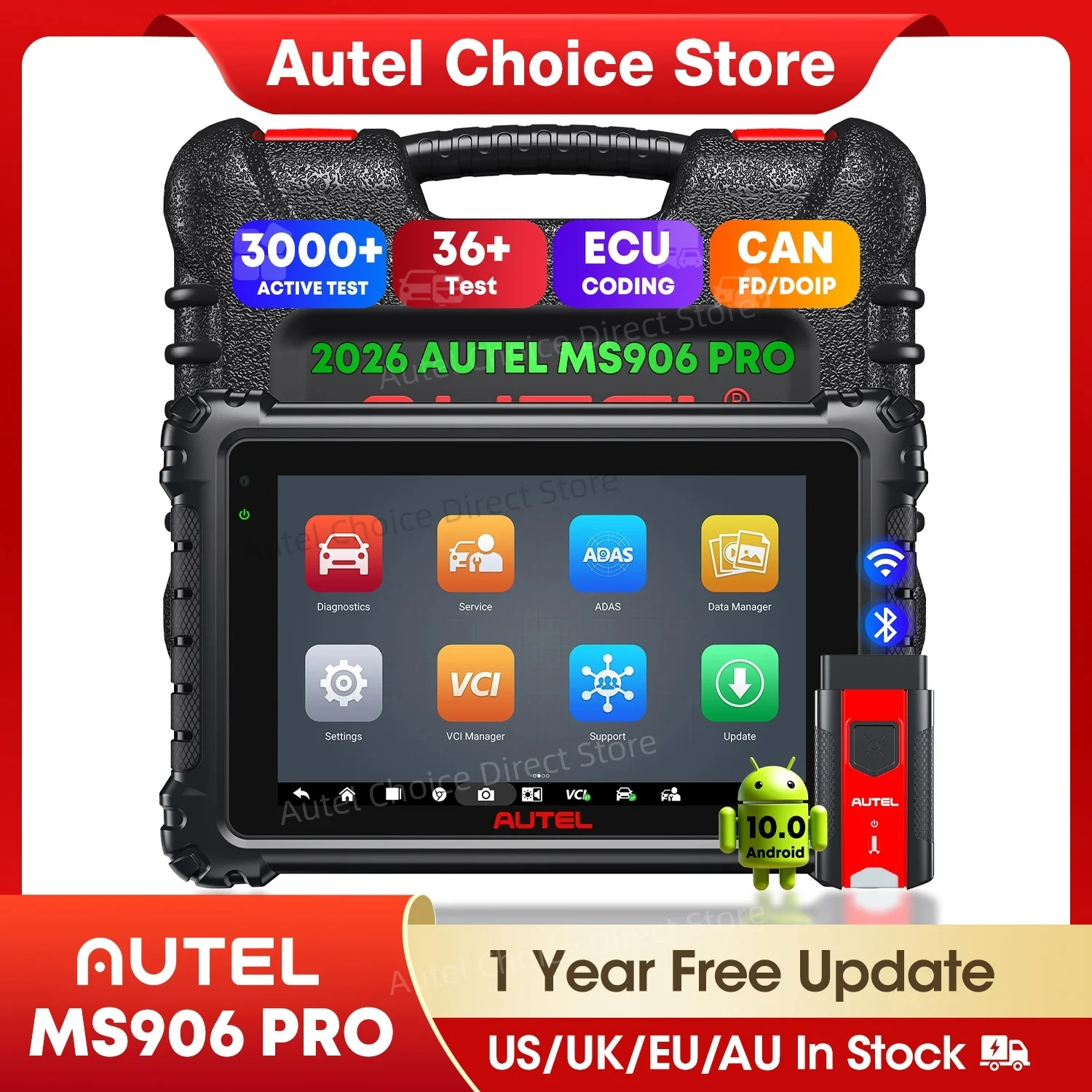Image of Autel MaxiSYS MS906 PRO OBD2-Scanner ECU-Codierung Kfz-Diagnosegerät Automotive OBD2-Scanner CAN FD/DoIP Aktualisierung von MK906BT MS906