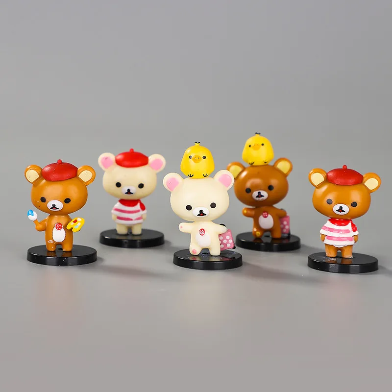 

1/6 шт., фигурка медведя Гачапон, игрушка, мультяшное животное, многофункциональный миниатюрный сад, сочный мох, ремесленный орнамент