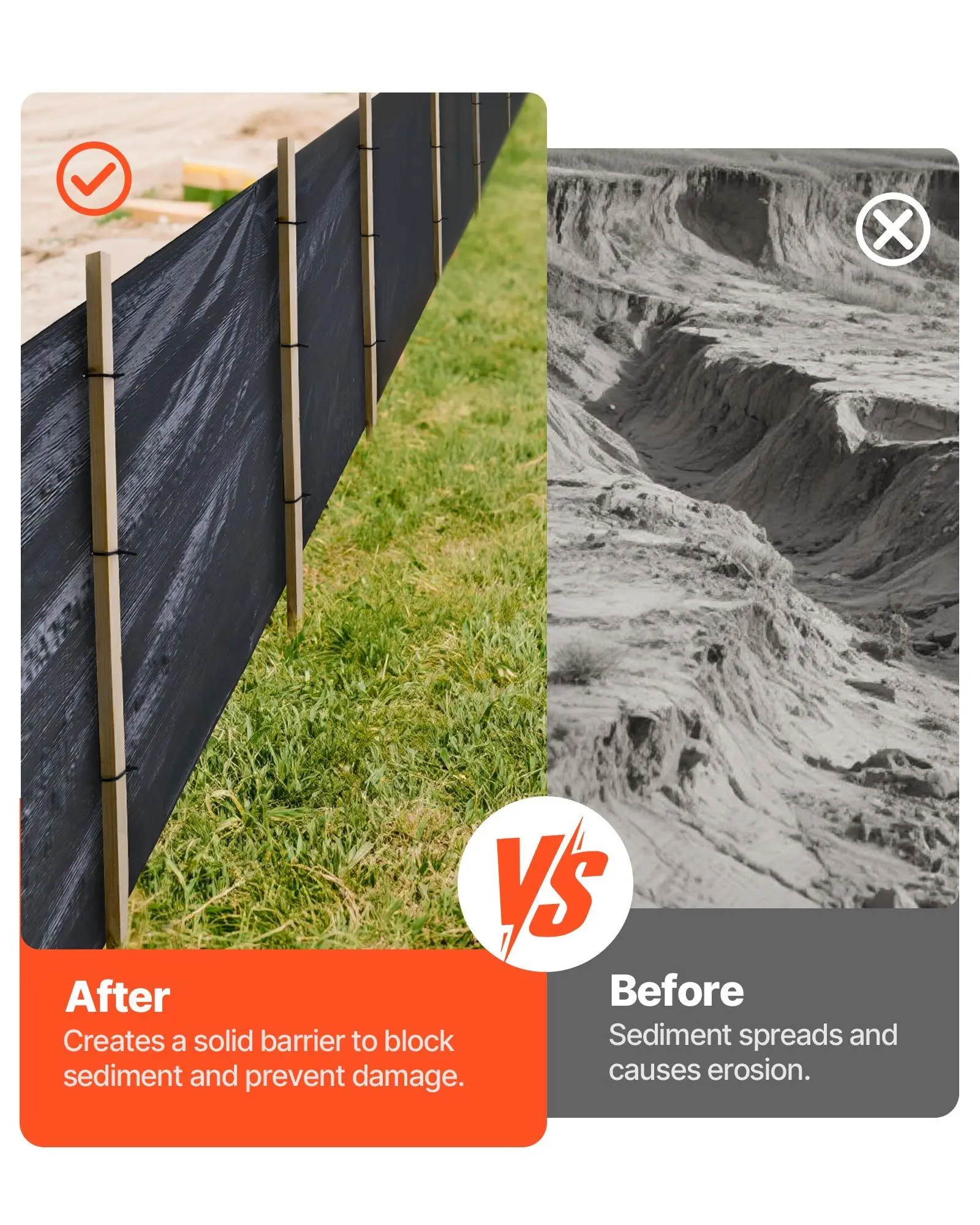 3x500 'Silt سياج لفة الصناعية الصف البولي بروبلين التحكم في التآكل النسيج حاجز التآكل المؤقت لموقع وظيفة البناء #4