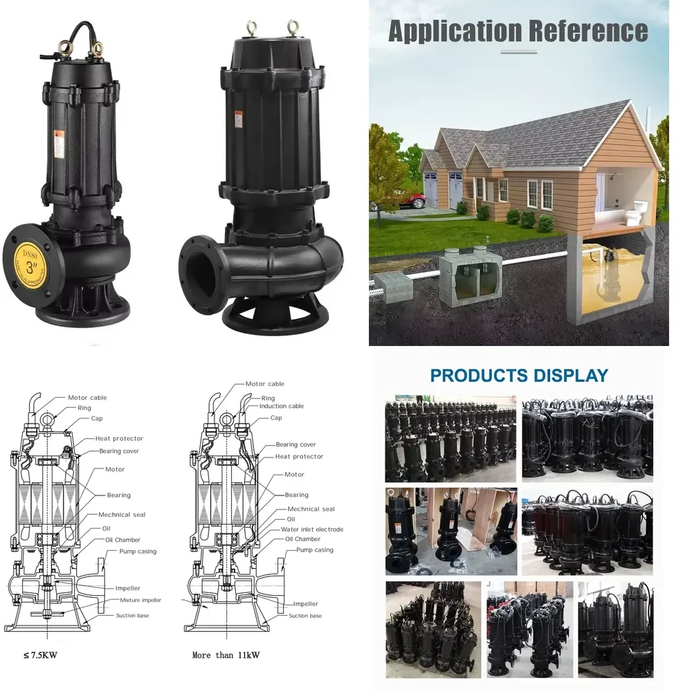 

3 Submersible Single Phase 220v 50hz Deep Well Pump Price Sewage Pump for Sale