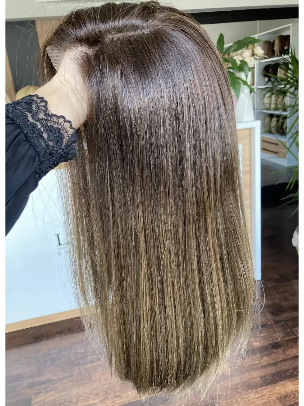 Shoulder Straight Synthetic Lace Front Wigs for Women Brunette Hair Dark Chocolate Brown HD Lace Wigs Daily Use Party Cosplay
