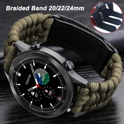 Sport Braided Band 22mm 24mm 20mm for Samsung Galaxy Watch 5 Watch4 3 Nylon Bracelet for Huewei Watch Rope Strap Leather Clasp