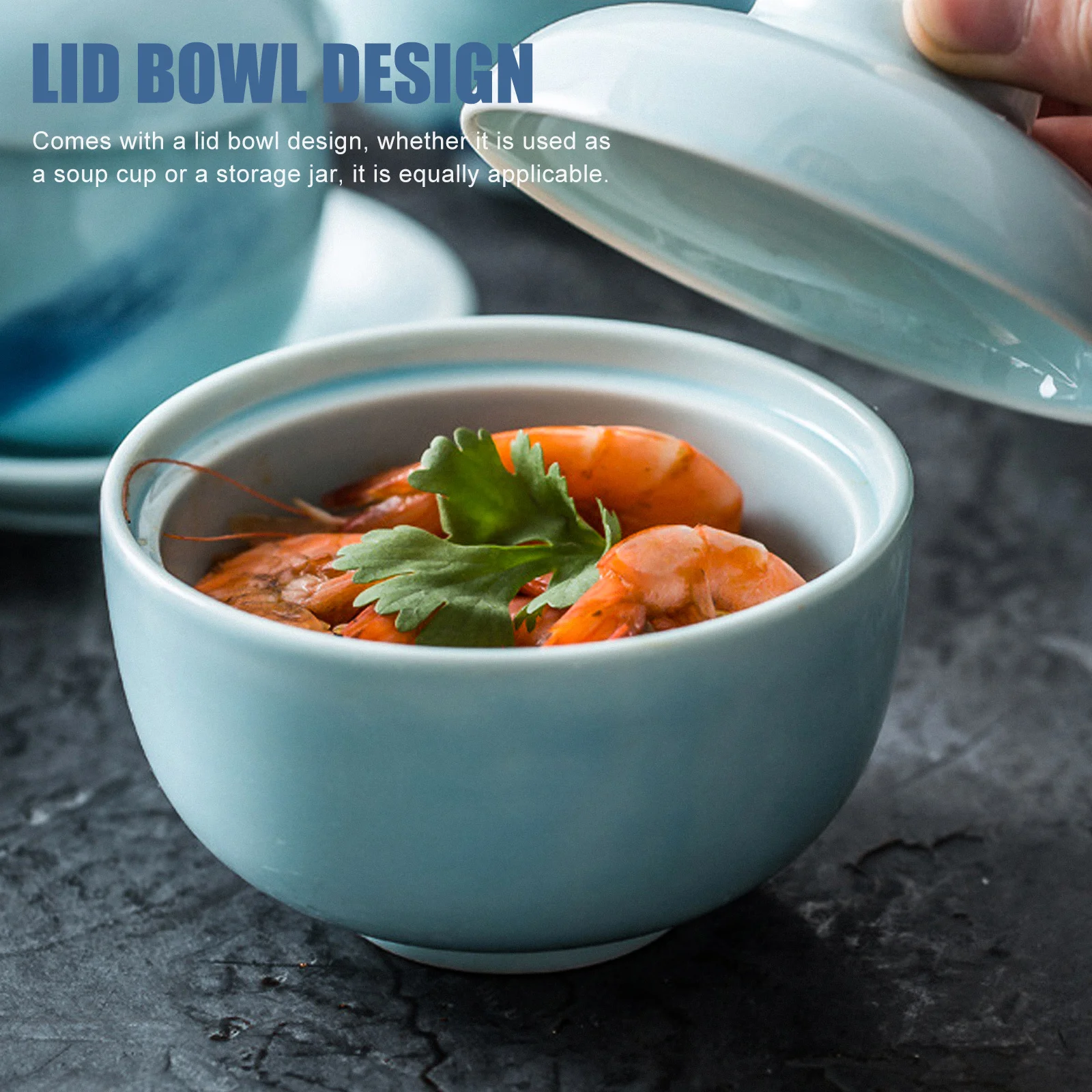 

1Pcs Japanese Celadon Soup Bowl Ceramic Stew Pot Thick Non-Slip Base Airtight Cover Kitchen Tableware Multipurpose Rice