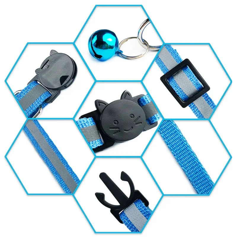 10 قطعة الياقات بالجملة ل طوق القط مع جرس قابل للتعديل قلادة القط جرو هريرة طوق دروبشيبينغ الحيوانات الأليفة القطط طوق