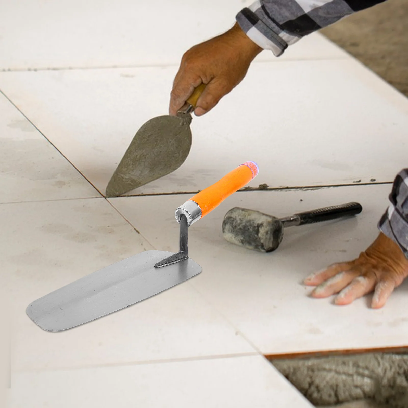 

Stainless Steel Plastering Trowel Ergonomic Handle Plaster Cement Tiling Tool Indoor Outdoor Bricklaying Tools