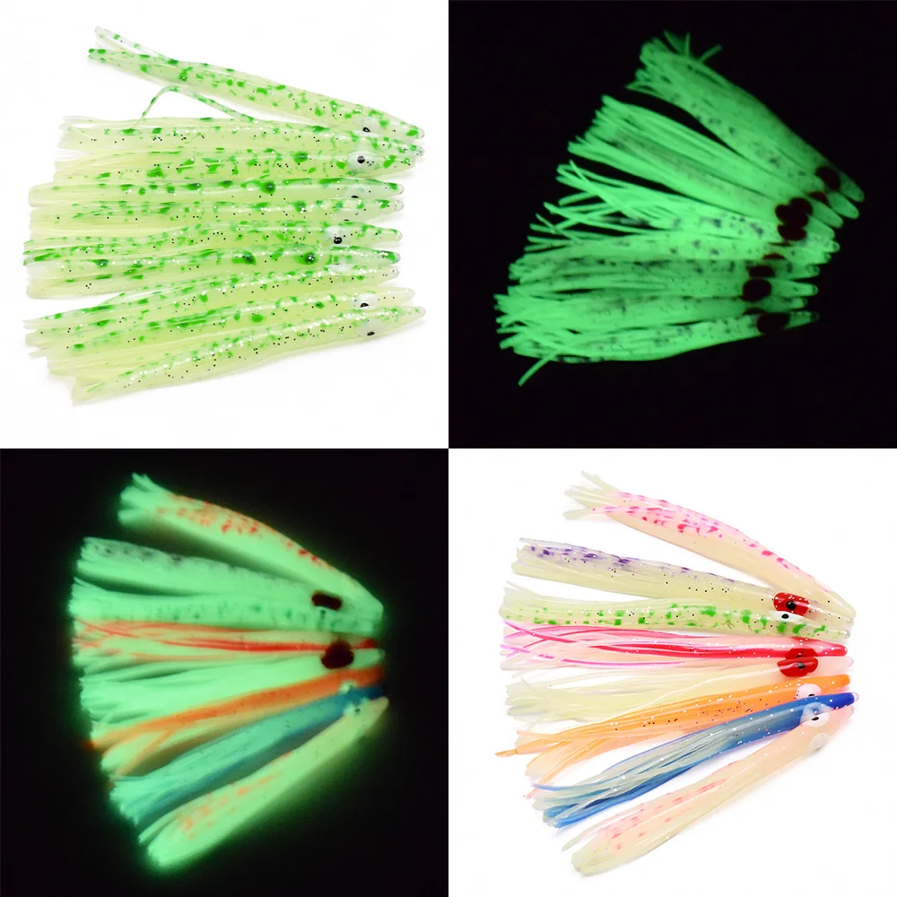 10 stücke leuchtender Tintenfisch-Weich köder, neuer 8cm Tintenfisch rock, kraftvoller, leuchtender, gefälschter Köder, Seefischerei zubehör, Tintenfisch-Jig-Weich köder – Detail 11