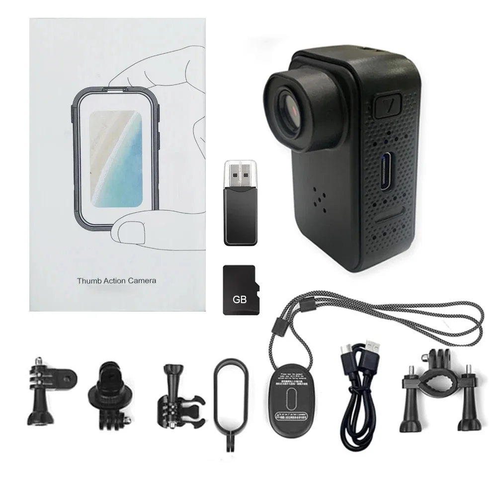 

YD-001 2K HD Sport Action Camera 120° Wide Angle Portable Action Cam 300mAh Battery DV for Helmet Bicycle Backpack