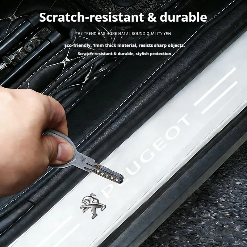 4Pcs Transparent Car Door Sill Protector For Peugeot 2008 308 3008 4008 5008 Scratch Resistant Door Threshold Stickers