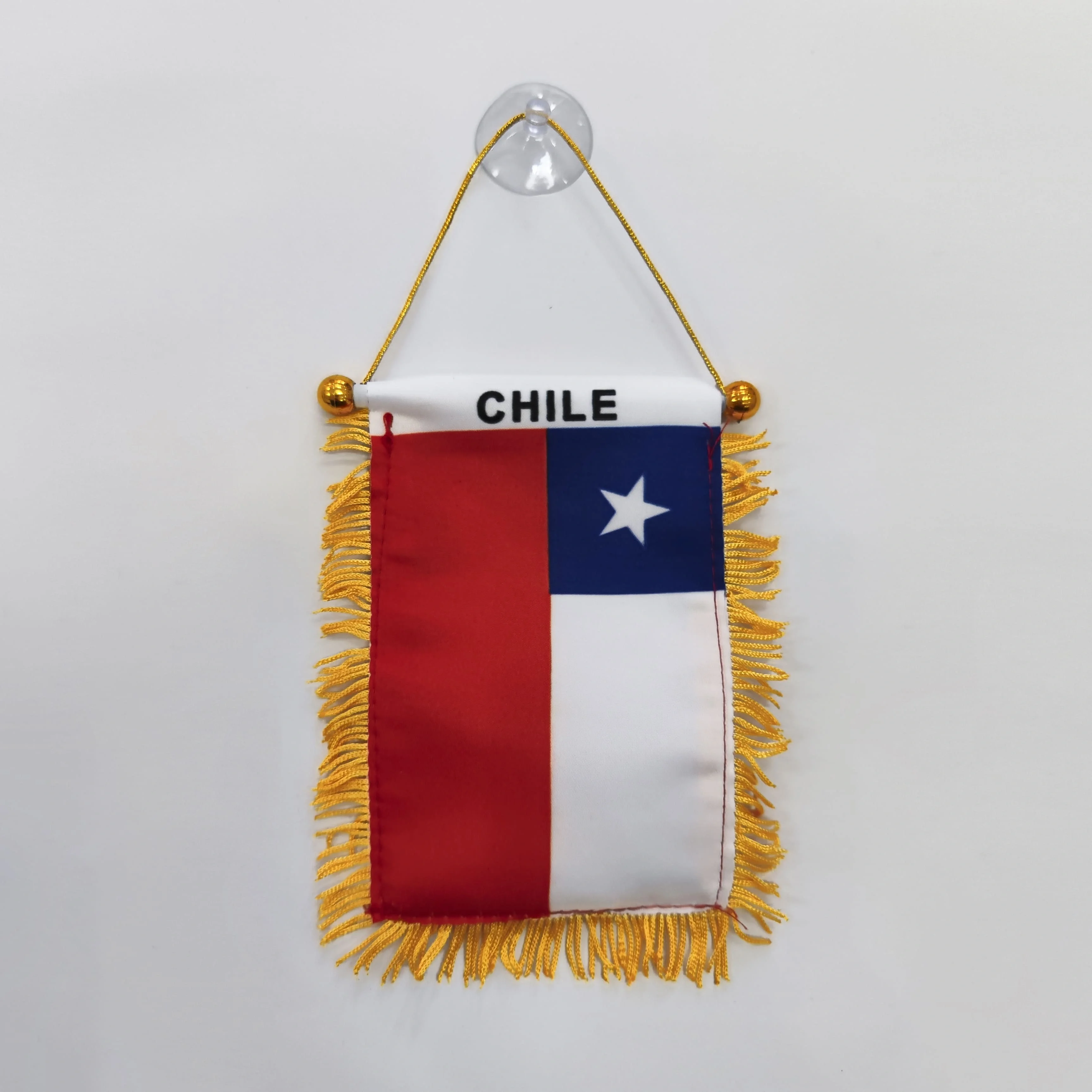 Directly Delivery Car Window Decoration 100% Polyester Chile Hanging pennant Flags