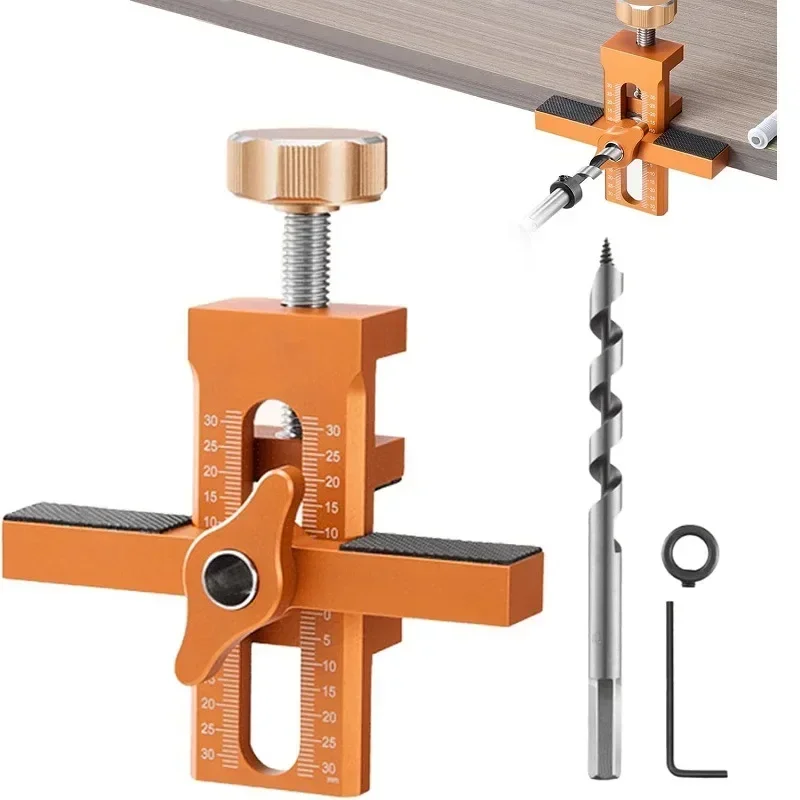 Drilling woodworking tool 2-in-1 woodworking cabinet door installation fixture,quick positioning and installation rebound device