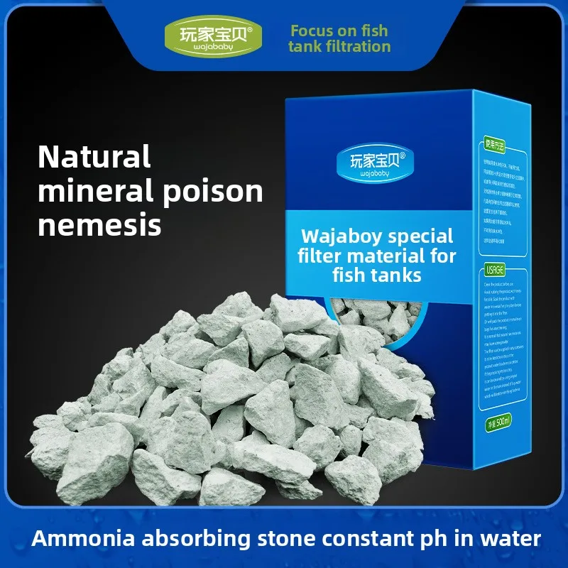 

WAJABABY Boxed Zeolite Filter Media - Natural Ammonia Remover & Toxin Absorber for Aquarium, Pond and Fish Tank