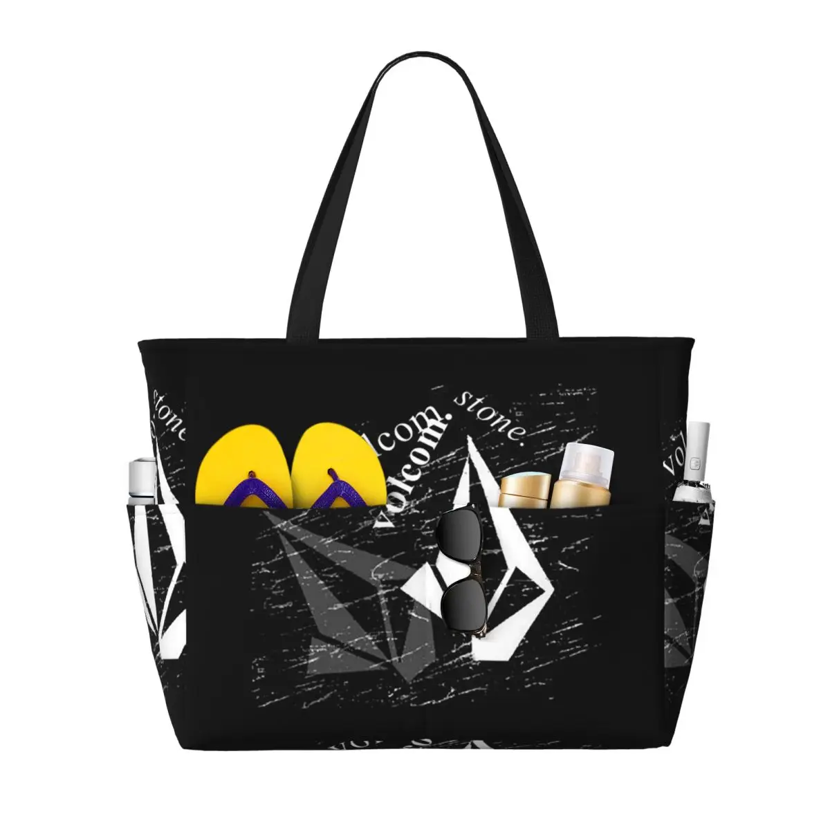 V-Volcom Logo Beach Tote Bag Sport Gym Yoga Duffle Large Tote Bag Women Travel Bag Fitness bag