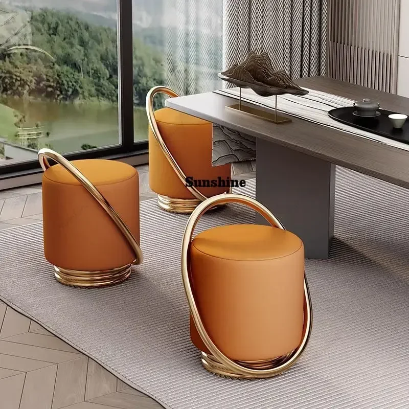 Dressing Table, Stool, Home Living Room Coffee Table, Simple Bedroom Makeup Sofa, Nordic Modern Light Luxury Round Dressing T*
