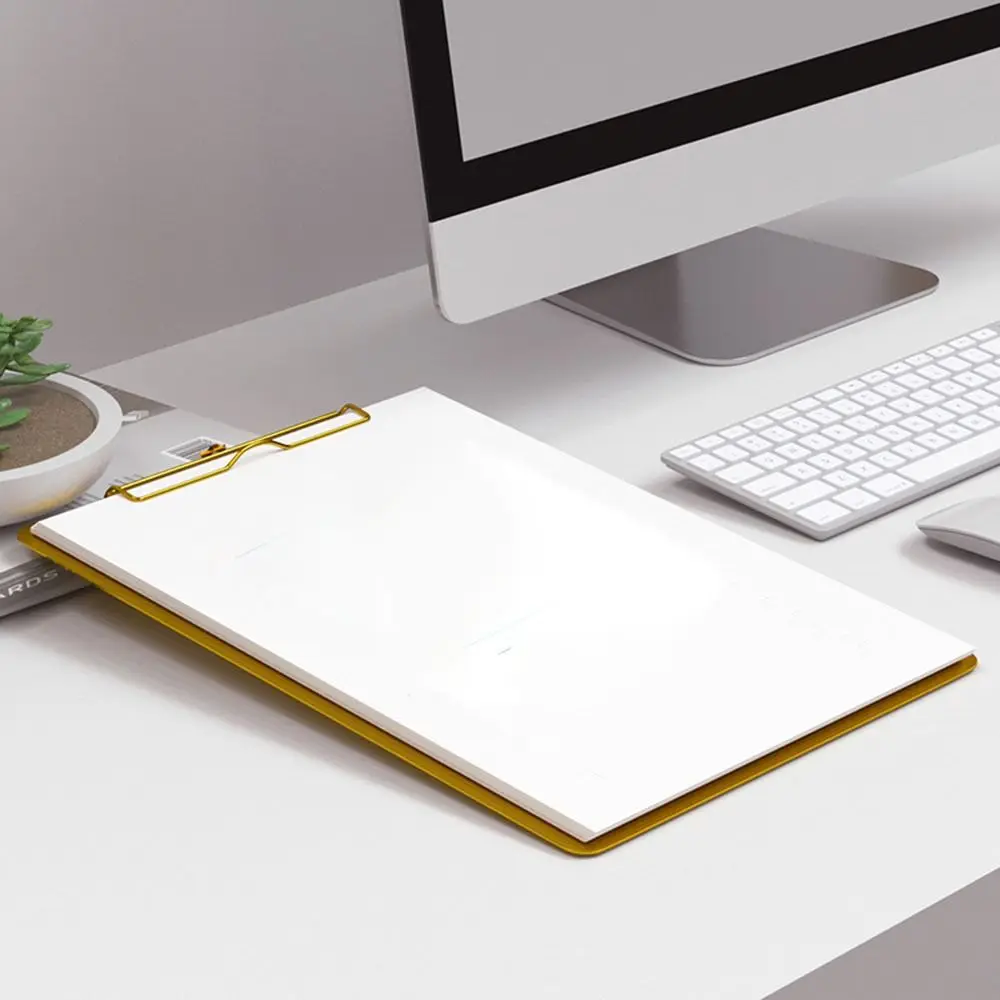 Stainless Steel A4/A5 File Folder Hard Multifunction Writing Clipboard Gold/Silver Writing Pad Restaurant