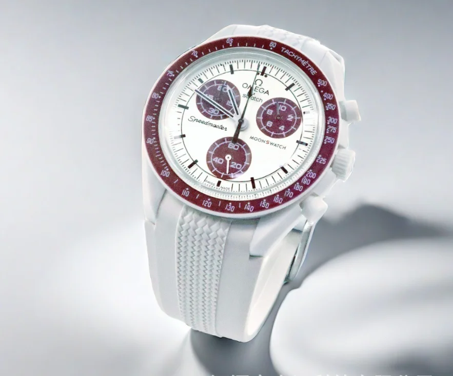 Convient pour montre-bracelet à motif de pneu tissé Omega, bracelet en silicone liquide, joint de bouche incurvée, interface dédiée de 20MM sans couture