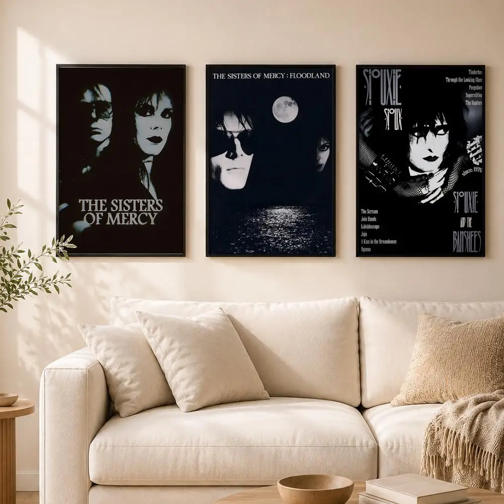 Band T-The Sisters of Mercy-Y Poster Self-Adhesive Waterproof Wall, Decorative Home Art & Holiday Gift